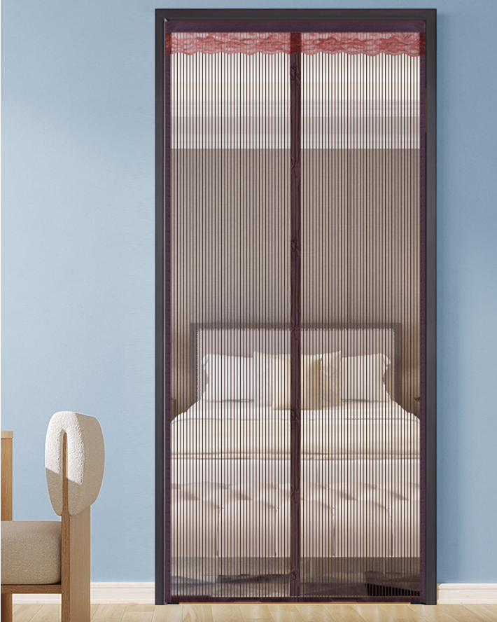 Diamond mesh anti-mosquito door curtain, summer home bedroom anti cat scratch magnetic, self-absorbing, no punching, anti-mosquito screen door curtains