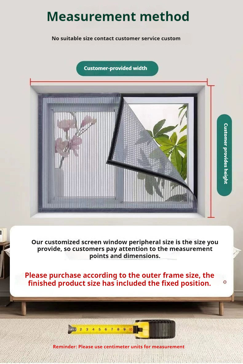 Household diamond mesh window screen, anti-mosquito window screen, self-adhesive Velcro free perforated screen, simple self-loading detachable