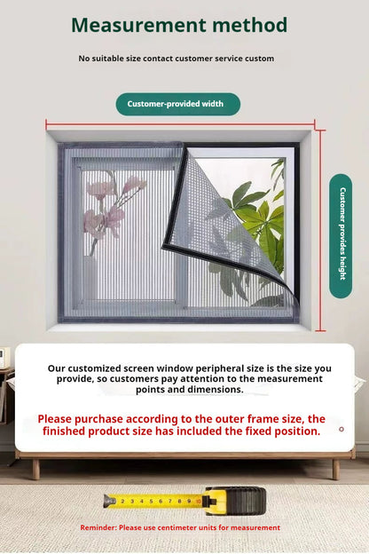 Household diamond mesh window screen, anti-mosquito window screen, self-adhesive Velcro free perforated screen, simple self-loading detachable