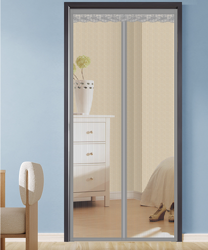 Diamond mesh anti-mosquito door curtain, summer home bedroom anti cat scratch magnetic, self-absorbing, no punching, anti-mosquito screen door curtains