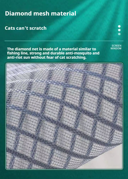 Household diamond mesh window screen, anti-mosquito window screen, self-adhesive Velcro free perforated screen, simple self-loading detachable