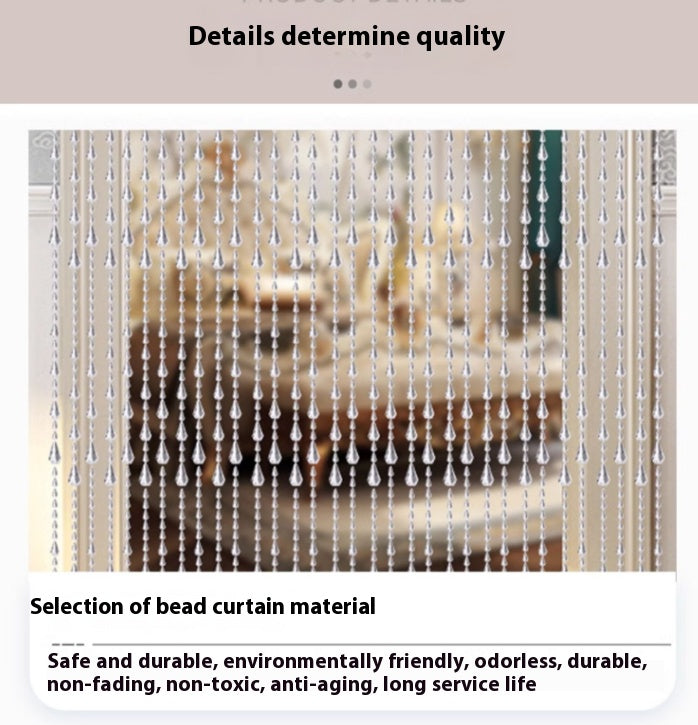 New crystal bead curtain door curtain, partition, no punch, bathroom, entrance, living room, decorative aisle, household fashion crystal bead door curtains