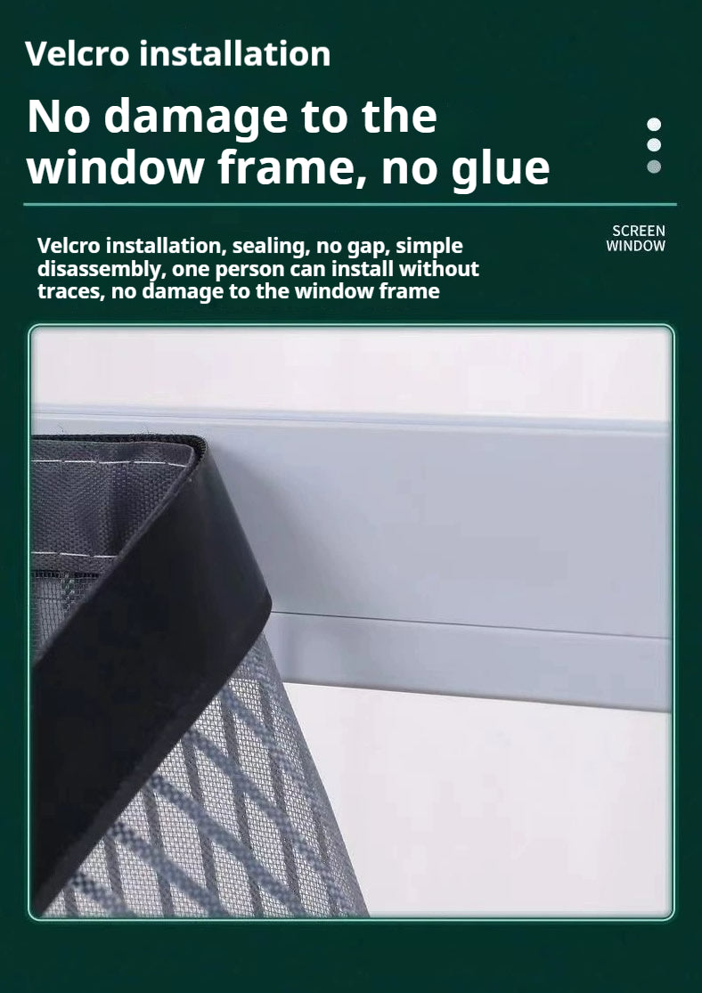 Household diamond mesh window screen, anti-mosquito window screen, self-adhesive Velcro free perforated screen, simple self-loading detachable
