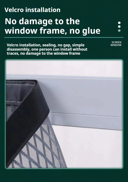 Household diamond mesh window screen, anti-mosquito window screen, self-adhesive Velcro free perforated screen, simple self-loading detachable