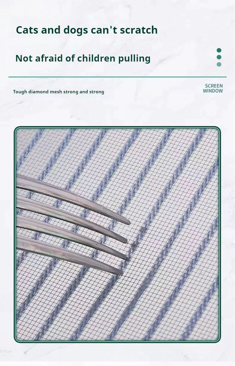 Household diamond mesh window screen, anti-mosquito window screen, self-adhesive Velcro free perforated screen, simple self-loading detachable
