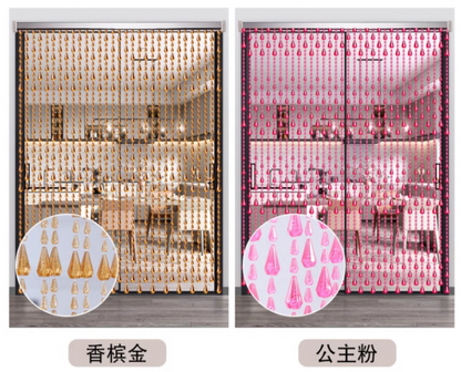 New crystal bead curtain door curtain, partition, no punch, bathroom, entrance, living room, decorative aisle, household fashion crystal bead door curtains
