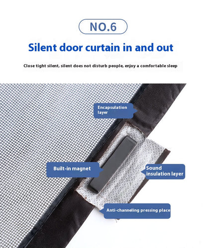 Fiberglass anti-mosquito screen door curtains, velcro magnetic door curtains home anti-mosquito door curtains