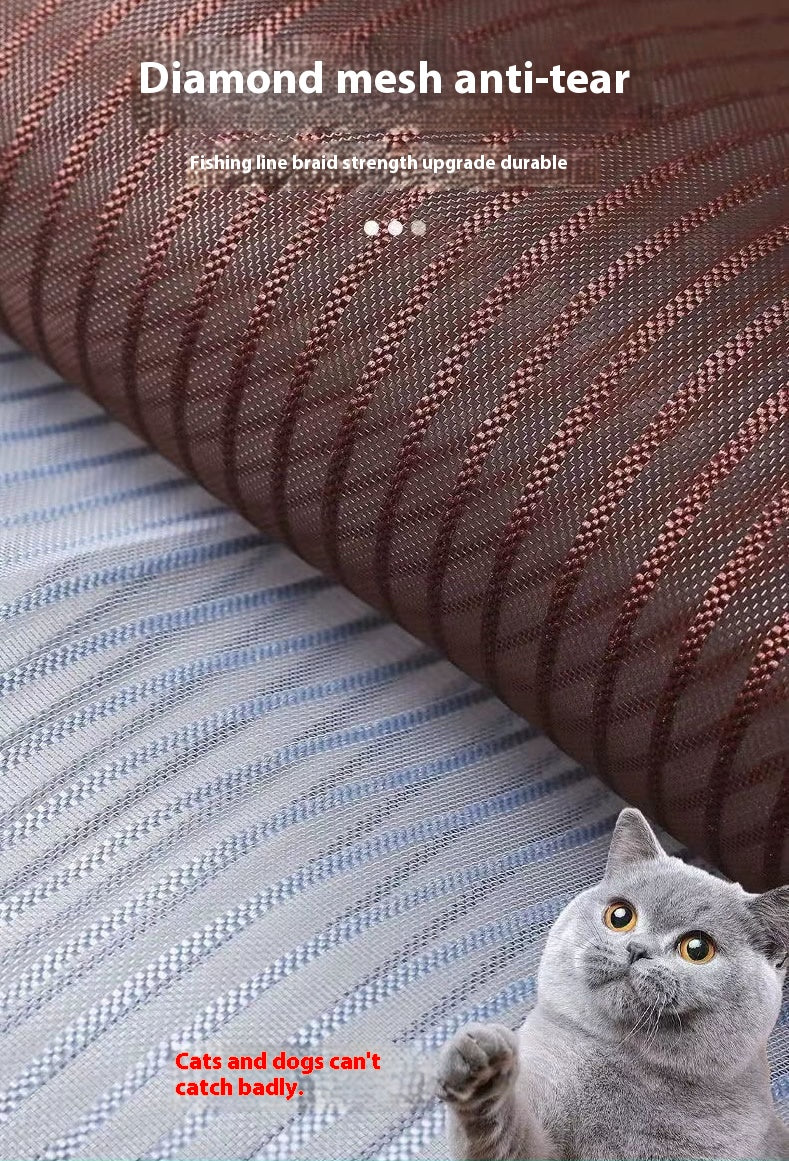 Household diamond mesh window screen, anti-mosquito window screen, self-adhesive Velcro free perforated screen, simple self-loading detachable